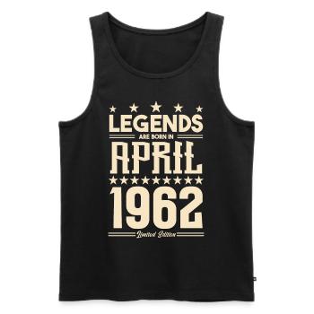 Geschenk Legende April 1962 Geschenk April 1962. April - Männer Premium Bio Tank Top - Schwarz - Vorne - Michal (187cm)