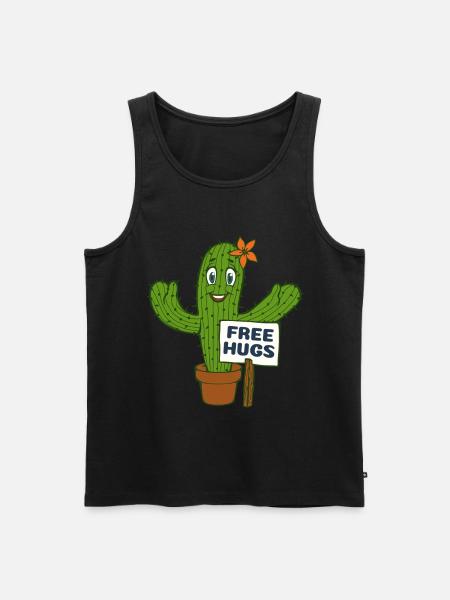 Free Hugs Cactus - Men's Premium Organic Tank Top - black