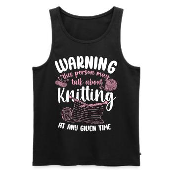 Knitting Knitter Warning This - Men's Premium Organic Tank Top - black - Front - AI Model Male 178 light (178cm)