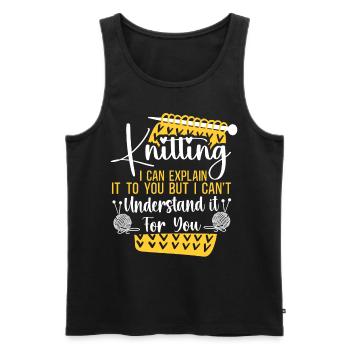 Knitting Knitter Knitting I Can - Men's Premium Organic Tank Top - black - Front - Michal (187cm)