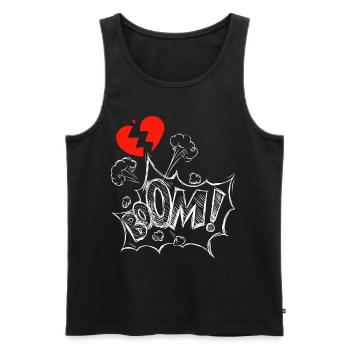 Lovesickness, broken-hearted, broken - Men's Premium Organic Tank Top - black - Front - AI Model Male 178 light (178cm)