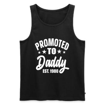 Promoted To Daddy Est 1980 - Männer Premium Bio Tank Top - Schwarz - Vorne - Michal (187cm)