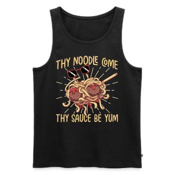 Dabbing Flying Spaghetti Monsters Pastafarian - Men's Premium Organic Tank Top - black - Front - AI Model Male 178 light (178cm)