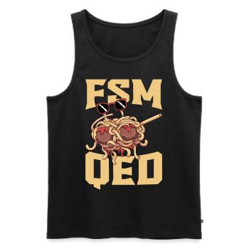 Tupfende fliegende Spaghettimonster Pastafarian - Männer Premium Bio Tank Top - Schwarz - Vorne - Michal (187cm)