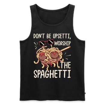 Dabbing Flying Spaghetti Monsters Pastafarian - Men's Premium Organic Tank Top - black - Front - AI Model Male 178 light (178cm)