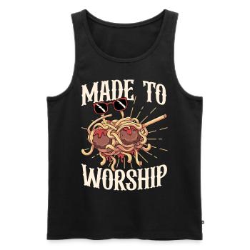 Dabbing Flying Spaghetti Monsters Pastafarian - Men's Premium Organic Tank Top - black - Front - AI Model Male 178 light (178cm)
