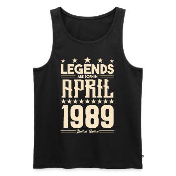Geschenk Legende April 1989 Geschenk April 1989. April - Männer Premium Bio Tank Top - Schwarz - Vorne - Michal (187cm)