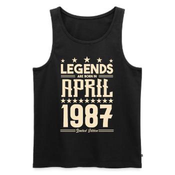 Geschenk Legende April 1987 Geschenk April 1987. April - Männer Premium Bio Tank Top - Schwarz - Vorne - Michal (187cm)