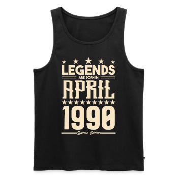 Geschenk Legende April 1990 Geschenk April 1990. April - Männer Premium Bio Tank Top - Schwarz - Vorne - Michal (187cm)