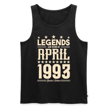 Geschenk Legende April 1993 Geschenk April 1993. April - Männer Premium Bio Tank Top - Schwarz - Vorne - Michal (187cm)