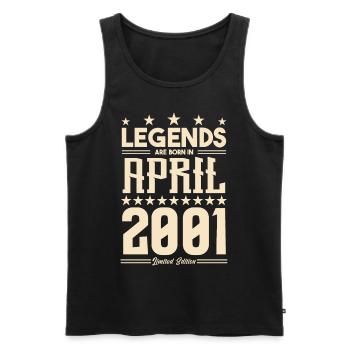 Geschenk Legend April 2001 Geschenk April 2001. April - Männer Premium Bio Tank Top - Schwarz - Vorne - Michal (187cm)