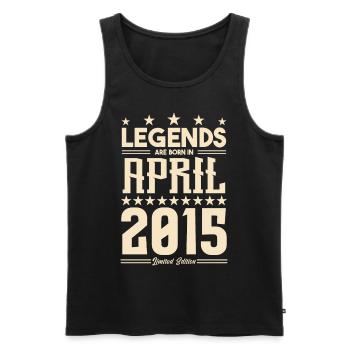 Geschenk Legende April 2015 Geschenk April 2015. April - Männer Premium Bio Tank Top - Schwarz - Vorne - Michal (187cm)