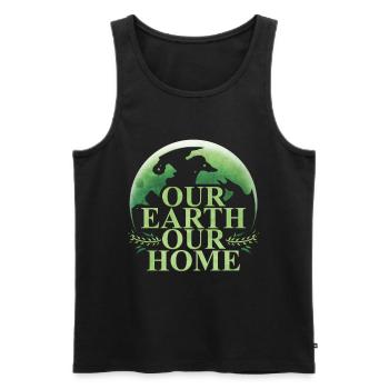 Logo Our Earth Our Home For Earth Day - Männer Premium Bio Tank Top - Schwarz - Vorne - AI Model Male 178 light (178cm)