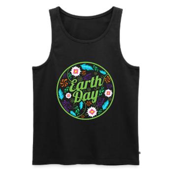 Logo With Flowers, Feathers And Ornaments For - Männer Premium Bio Tank Top - Schwarz - Vorne - AI Model Male 178 light (178cm)