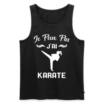 J'peux Pas j'ai Karate Cadeau Femme - Débardeur bio Premium Homme - noir - Devant - Michal (187cm)