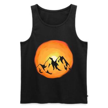 Sunshine Mountains Wilderness Sunbeams Mountain - Men's Premium Organic Tank Top - black - Front - AI Model Male 178 light (178cm)