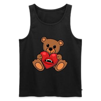 Teddy Heart Vampire Horror Halloween Bloodsucker - Men's Premium Organic Tank Top - black - Front - AI Model Male 178 light (178cm)