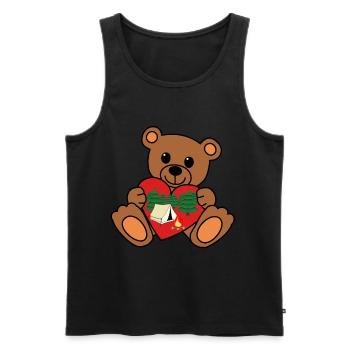 Teddy Camper Tente Tente Nature Vacances En Plein Air - Débardeur bio Premium Homme - noir - Devant - AI Model Male 178 light (178cm)