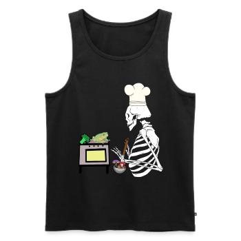 Ghosts Kitchen Horror Midnight Cooking Gourmet - Men's Premium Organic Tank Top - black - Front - AI Model Male 178 light (178cm)