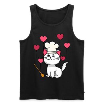 Cat Chef Anniversaire Cadeau Hobby Chef Cuisine - Débardeur bio Premium Homme - noir - Devant - Michal (187cm)