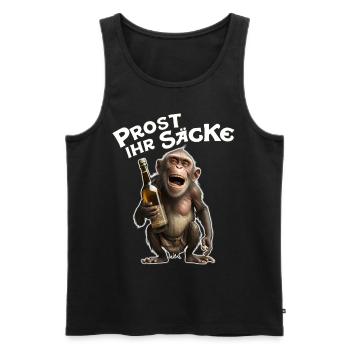 Sprüche Alkohol Prost Ihr Säcke Affe Geschenk - Männer Premium Bio Tank Top - Schwarz - Vorne - Michal (187cm)