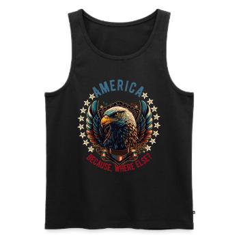 American Patriotic USA Design - Men's Premium Organic Tank Top - black - Front - Michal (187cm)