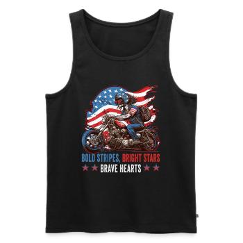 Amerikanisch Patriotisch USA Design - Männer Premium Bio Tank Top - Schwarz - Vorne - Michal (187cm)