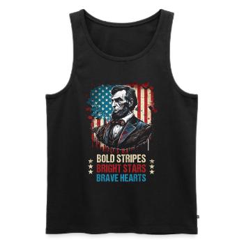 Amerikanisch Patriotisch USA Design - Männer Premium Bio Tank Top - Schwarz - Vorne - Michal (187cm)