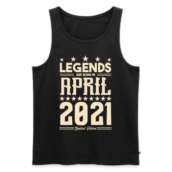 Geschenk Legende April 2021 Geschenk April 2021. April - Männer Premium Bio Tank Top - Schwarz - Vorne - Michal (187cm)