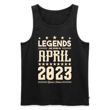 Geschenk Legende April 2023 Geschenk April 2023. April - Männer Premium Bio Tank Top - Schwarz - Vorne - Michal (187cm)