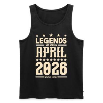 Cadeau Légende Avril 2026 cadeau avril 2026. April - Débardeur bio Premium Homme - noir - Devant - Michal (187cm)