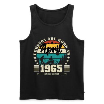 April 1965 Birthday gift April 1965. April - Men's Premium Organic Tank Top - black - Front - Michal (187cm)