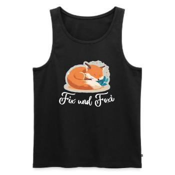 Fix und Foxi Fuchs Spruch Schlafshirt Kuscheln - Männer Premium Bio Tank Top - Schwarz - Vorne - AI Model Male 178 light (178cm)