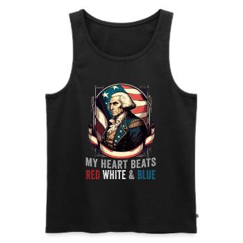 American Patriotic USA Design - Débardeur bio Premium Homme - noir - Devant - Michal (187cm)