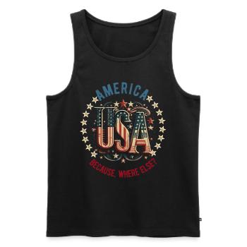 Amerikanisch Patriotisch USA Design - Männer Premium Bio Tank Top - Schwarz - Vorne - Michal (187cm)
