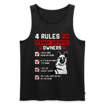 4 Rules for German Shepherd Owners - Men's Premium Organic Tank Top - black - Front - Michal (187cm)