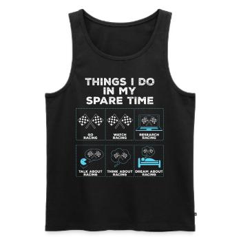 Things in my spare time motorsport gift - Men's Premium Organic Tank Top - black - Front - Michal (187cm)