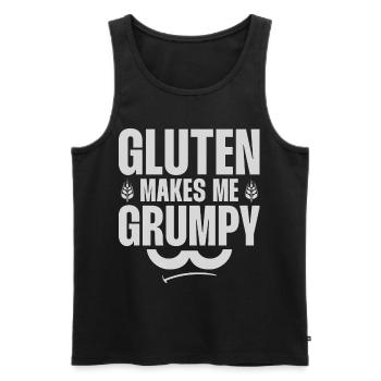 Le gluten me rend grincheux pour un amoureux sans gluten - Débardeur bio Premium Homme - noir - Devant - AI Model Male 178 light (178cm)