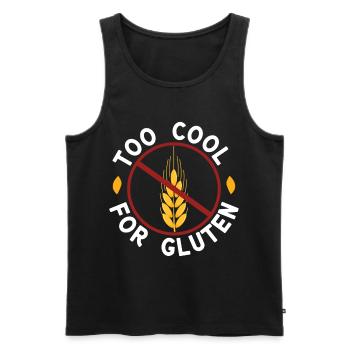Trop cool pour le gluten pour les amateurs sans gluten - Débardeur bio Premium Homme - noir - Devant - AI Model Male 178 light (178cm)