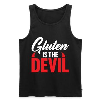 Funny Gluten est le diable pour les amateurs sans gluten - Débardeur bio Premium Homme - noir - Devant - AI Model Male 178 light (178cm)