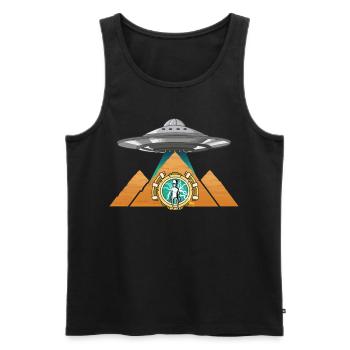Ancient Astronaut Egyptian Pyramid For Anthropolog - Men's Premium Organic Tank Top - black - Front - AI Model Male 178 light (178cm)