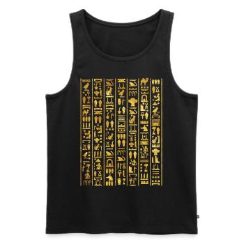 Egyptian Hieroglyphics For Archeologist - Men's Premium Organic Tank Top - black - Front - AI Model Male 178 light (178cm)