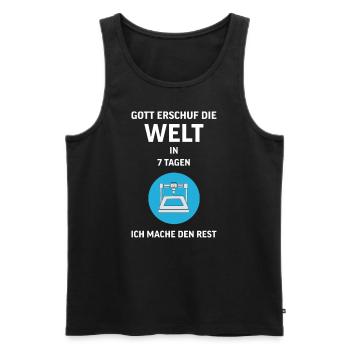 3D Druck Printing CAD PLA Filament 3d drucken - Männer Premium Bio Tank Top - Schwarz - Vorne - AI Model Male 178 light (178cm)
