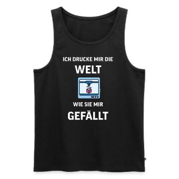 3D Druck Printing CAD PLA Filament 3d drucken - Männer Premium Bio Tank Top - Schwarz - Vorne - AI Model Male 178 light (178cm)