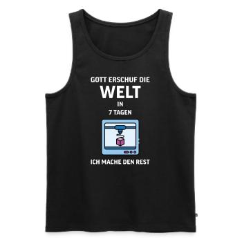 3D Druck Printing CAD PLA Filament 3d drucken - Männer Premium Bio Tank Top - Schwarz - Vorne - AI Model Male 178 light (178cm)