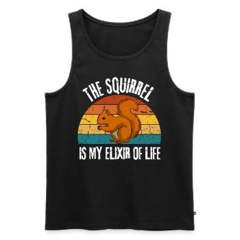 Forest Animal Funny Gift Retro Squirrel - Men's Premium Organic Tank Top - black - Front - Michal (187cm)