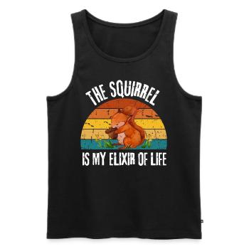 The squirrel is my elixir of life animal - Men's Premium Organic Tank Top - black - Front - AI Model Male 178 light (178cm)