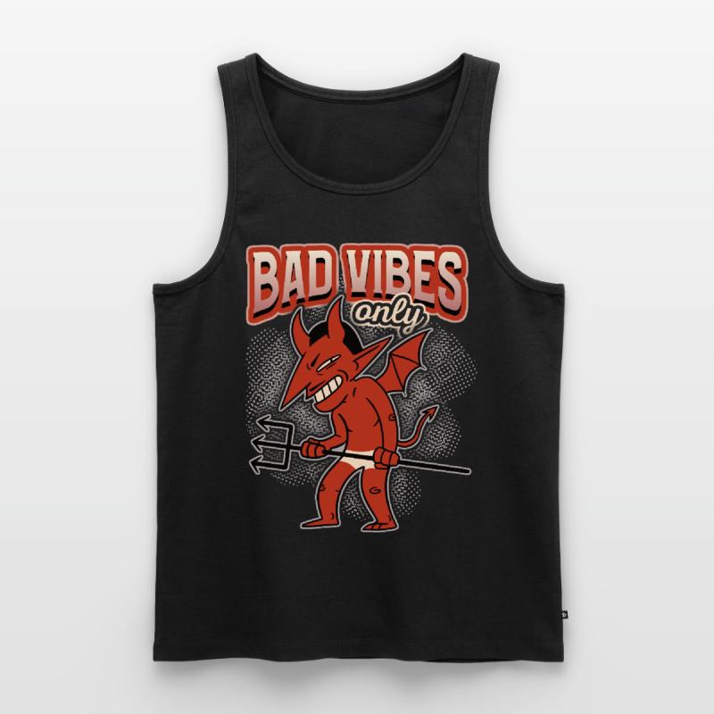 Funny saying with devil-devil, Devil Satan Men's Premium Organic Tank Top