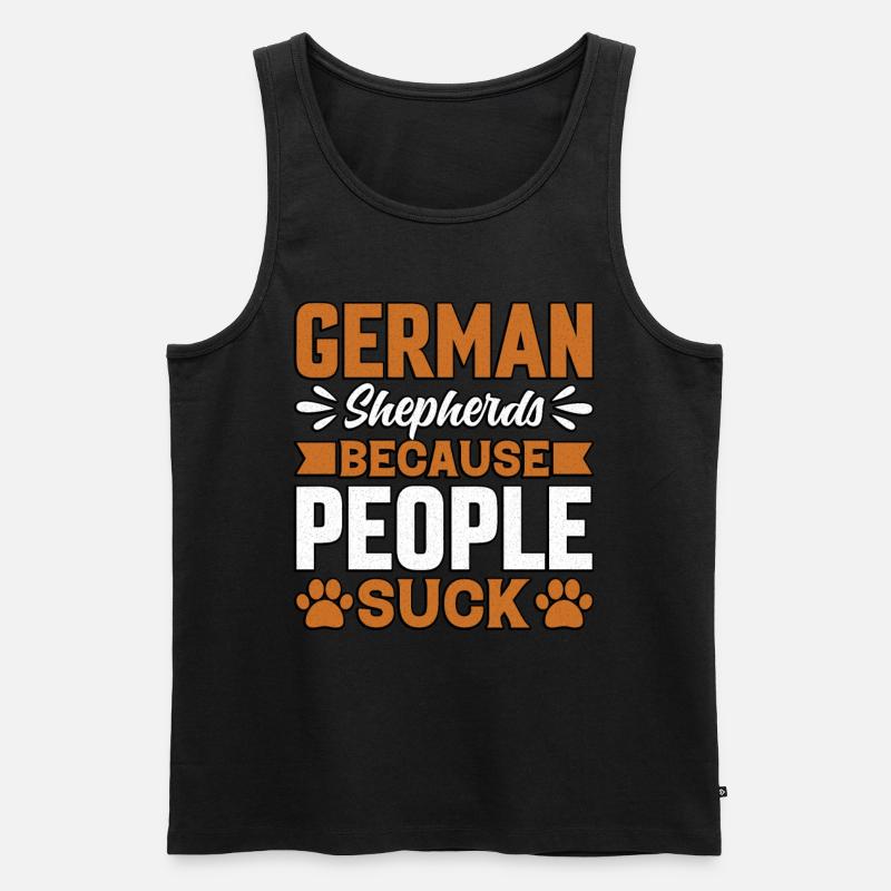Deutsche Schäferhunde, weil Menschen sind - Männer Premium Bio Tank Top - Schwarz