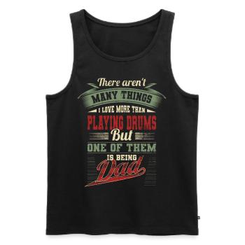 Fête des pères Batteur Tambours Papa Cadeau - Débardeur bio Premium Homme - noir - Devant - Michal (187cm)